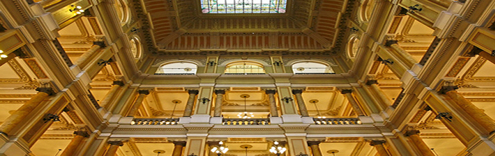 Foto do interior do prédio da Biblioteca Nacional